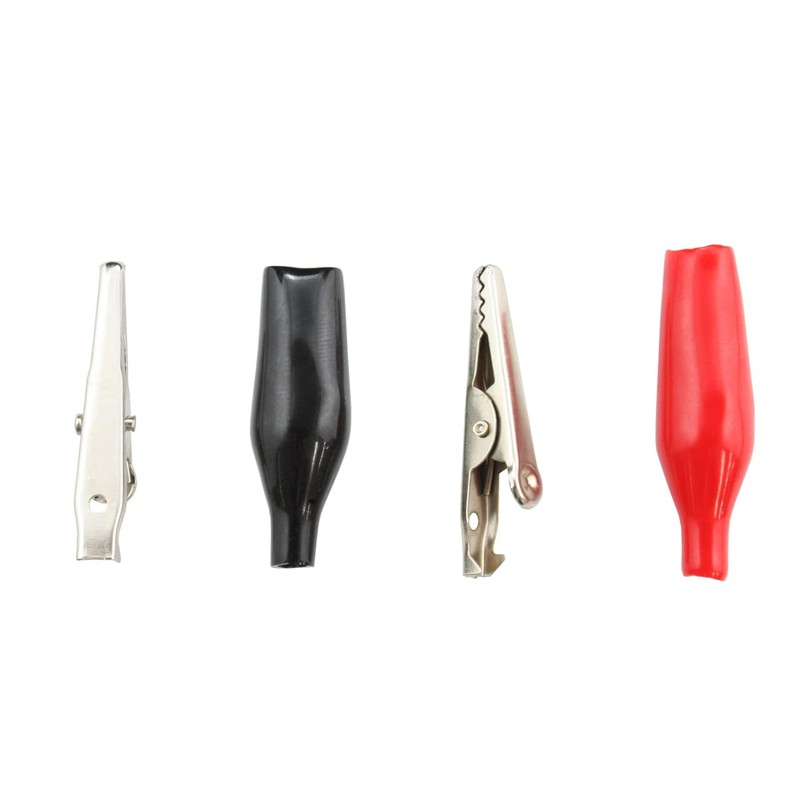 Alligator Clip [28mm x 35mm] (Red/Black) Set of 10 -