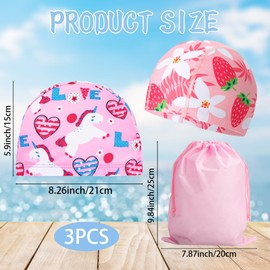 2PCS Fabric Swimming Cap Kids, Shower Cap Shield, Baby Shower Cap Kids 6-14, Girls Swimming Cap, Includes Pink Bag 15 * 20, Ideal for Swimming and Summer Activities