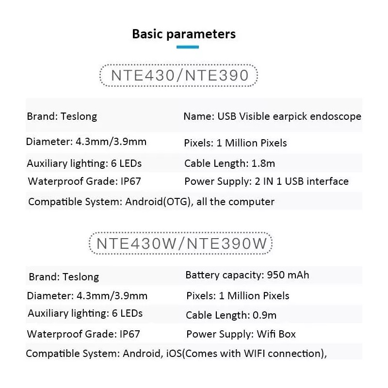 Teslong Otoscopio Digital Recargable Con Wifi Integrado. Ios Android