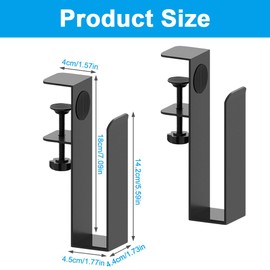 Mineup Pack of 2 Hanging Laptop Organiser, Adjustable Desk Side Storage, Laptop Stand Vertical, No Drilling, Hanging Notebook Desk Holder for Laptop, Office, Home