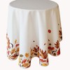 texpot Tablecloth 130 cm Round Autumn Leaves Cream White Beige