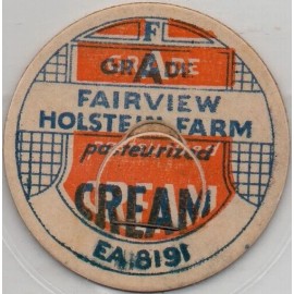 Milk Bottle Cap- Fairview Holstein Farm - (Lake Oswego, Portland, Oregon) -CREAM