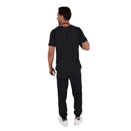 SOULMATE Scrub Sets For Men's Boston Jogger, Black, S