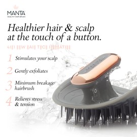 Manta Pulse Electric Scalp Massager Shampoo Brush, Healthy Hair Growth, Scalp Exfoliator Brush Head Scrubber, Hair Shower Scrub, Exfoliating Massage, Hair Brush Shower Holder Also Included - Blue