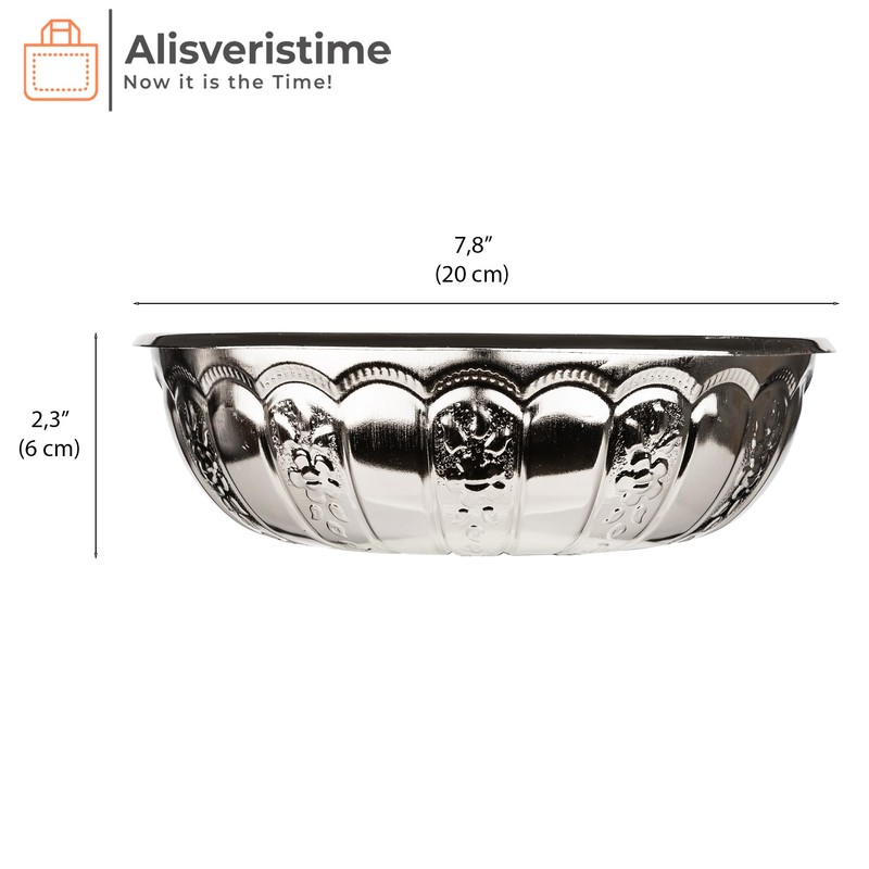 Alisveristime 1.06 Qt Turkish Hammam Bath Bowl, Traditional Metal Construction,