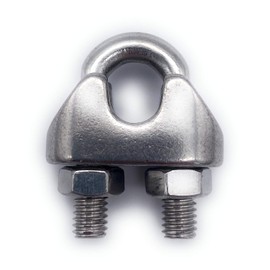 Pack of 10 Wire Rope Clips Diameter 5 mm Stainless Steel V4A A4 Niro INOX [Choice of Sizes] Rope Clamp Wire Rope Bow Shape Similar to DIN741 (Diameter 5, Pack of 10)