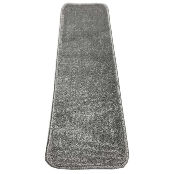 Stair Tread Treads Indoor 7 inch x 24 inch Machine Washable Skid Slip Resistant Carpet Stair Tread Treads Comfy Collection (Set of 13, Grey)