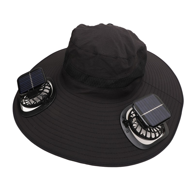 Solar Fan Hat Large Brim Quick Dry Breathable 3 Speeds
