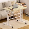 SogesPower 2 Platforms Mobile Laptop Desk Adjustable Side Table Computer