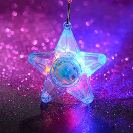 TOYANDONA Flashing Crystal Star Necklaces, 8Pcs Shining Star Heart Pendant Necklace, Glow Necklaces Bulk Light up Party Favors, Princess Party Favors for Girls, Goodie Bag Fillers
