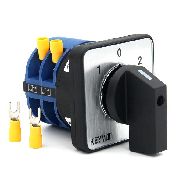 KEYMOO 40A Rotary Changeover Switch, 660V 3 Position 2 Phase