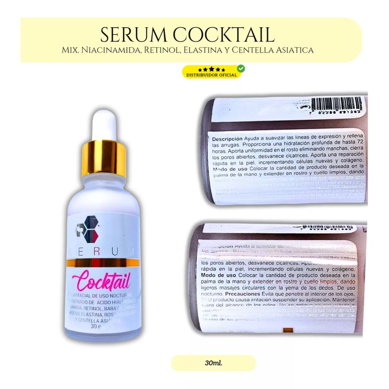 Bena Belleza Natural Suero Colágeno Niacinamida Hialurónico Retinol Elastina 30ml