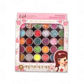 Title A: Eva Nail Art Deco Set 36 Colors Glitter Pearl Beads Home Care Self Nail Title B: Nail Art Deco Parts Set Multicolor Glitter Letter Beads Home Salon Self Care --- Introduction, 1 piece, 1 random among yellow and blue / 제목 A: 에바 네일아트 데코세트 삼십육색 글리터 펄 비즈 홈케어 셀프네일 제목 B: 네일아트 데코 파츠세트 다색 글리터 글 비즈 홈살롱 셀프케어 --- 도입, 1개, 옐로우블루 중 랜덤 1개