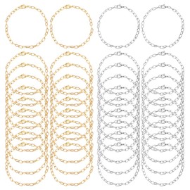 CRAFTYMELODY 40 Stück 2 Farben Kabelkette Armbandherstellung Metallarmbandverlängerung Mit Karabinerverschlüssen 8 Zoll Gliederkette Für Die Schmuckherstellung