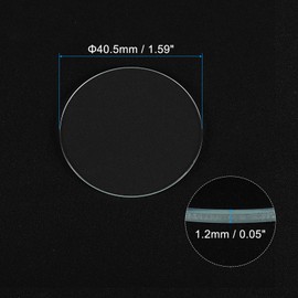 QUARKZMAN Pack of 2 Watch Glass Round Flat Watch Crystal Lens Glass 40.5 mm x 1.2 mm (Diameter x Thickness) Round Glasses Replacement Glasses Watches Face Crystals Lens Tool for Watchmaker Repair