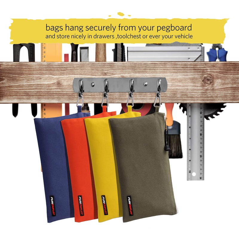 Utility Canvas Zipper Tool Bag - Heavy Duty Tools Pouch