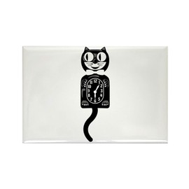 CafePress Cat Clock Magnets Rectangle Magnet, 3"x2" Refrigerator Magnet