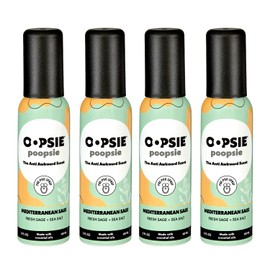 OOPSIE POOPSIE Mediterranean Sage Before & After You Go Toilet Spray 2oz 4-Pack Gift Set - Portable Odor Eliminator