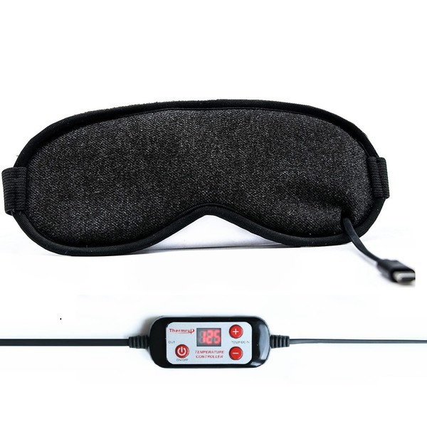 Heated Eye Mask, USB Eye Mask for Dry Eyes with Temperatur 105°F 115°F 125°F, far Infrared Therapy