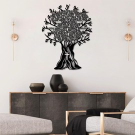 Yemwot 10 Commandments Wall Art, Metal Bible Verse Wall Decor, Christian Cross Art, Tree of Life Decor, Christian Sign, Living Room, Bedroom Hangings, Religious Supplies (29"x 38"| 76x99cm, Gold)