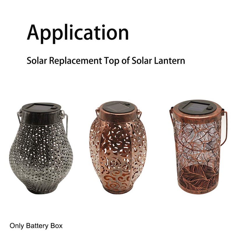 NHBETYS 2 Pack Solar Light Replacement Top,Waterproof round Solar Panel,Warm