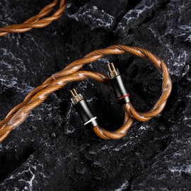 NICEHCK OurLaura IEM Cable: 16.6AWG Triple Composite British High Conductivity Copper in Ear Monitor Cable, Earphone Upgrade Cable for ZS10 PRO, 4.4mm 2Pin Brown