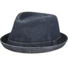 Sombrero Fedora de algodón lavado estilo clásico para hombre, F2232denim