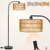 Brilvibera Rattan Floor Lamps for Living Room, Boho Standing Lamps