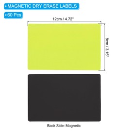 PATIKIL Magnetic Name Tag 4.72x3.15Inch, 20 Pcs Dry Erase Magnet Labels Waterproof Reusable Strips for Classroom Office Refrigerator Home whiteboard, Fluorescent Green