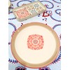 Portuguese Pottery Rectangular Serving Platter, Mosaic Rose Design, Hand-Painted Ceramic,
