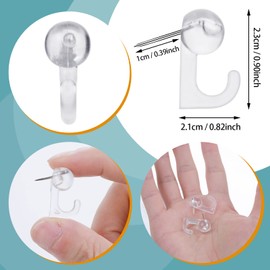 TIESOME 50 Stück Push Pin Haken, Kunststoff Köpfe Pin Tacks Clear Wall Thumb Tacks Hanging Nails Bulletin Board Haken Push Pins für Kork Bord, Karte, Fotos, Kalender Home Office School Supplies