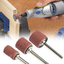 Bestgle 132 Pcs Sanding Drums Kit 80 120 180 Grit Sanding Bands Mini Drum Sander Sleeves Set with 3mm Drum Mandrels for Pet Dog Nail Grinder Heads Rotary Tool Bits Jewelry Polishing Abrasive Tools