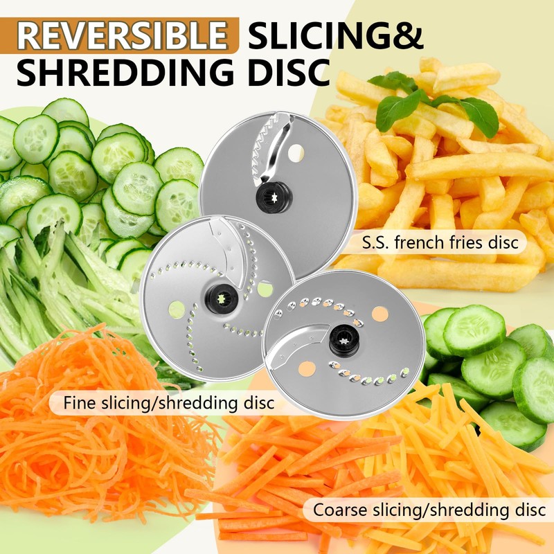 COOKLEE Food Processor, 600 Watts, 6 Functions Electric Vegetable Chopper