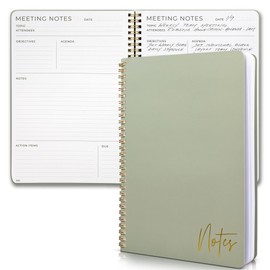 Beautiful Meeting Notebook For Work Organization - Easily Take Notes And Keep Agendas on Track - The Perfect Office Planner Supplies for Women & Men to Professionally Manage Business Projects