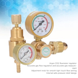 Oumefar Gas Welding Regulator, Argon CO2 Regulators Gauges Gas Welding Regulator Mig Tig Weld with 1/4in Outlet 6.605GPM, Industrial Argon Regulator Flowmeter Gauges for MIG and TIG Welders