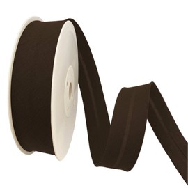 TEXTEX = 20mm Wide Bias Binding Tape. 50% Cotton and 50% Polyester. 10m Piece - (Dark Brown)