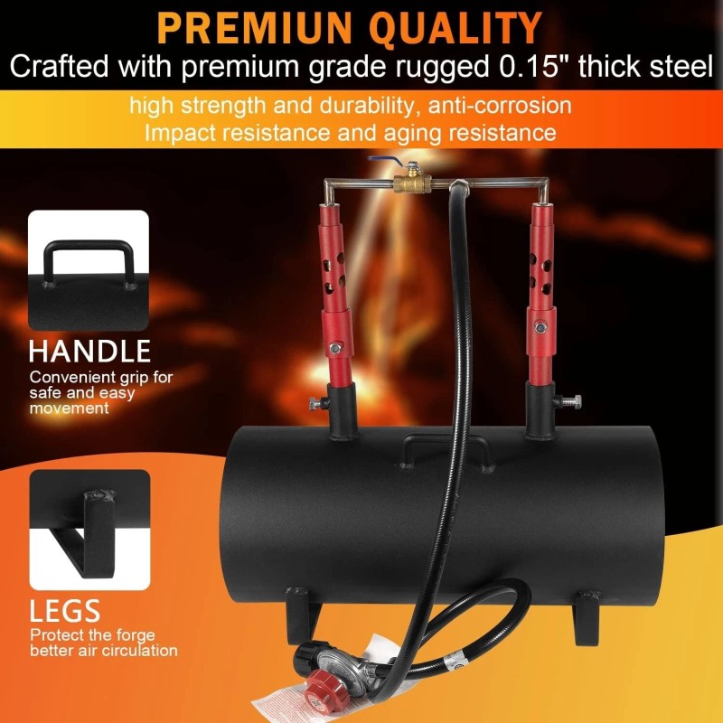 Unbranded Propane Forge Double Burner For Knife And Tool Making-Portable