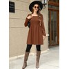 Doreyi Winter Dress for Women Long Sleeve Square Neck Dress