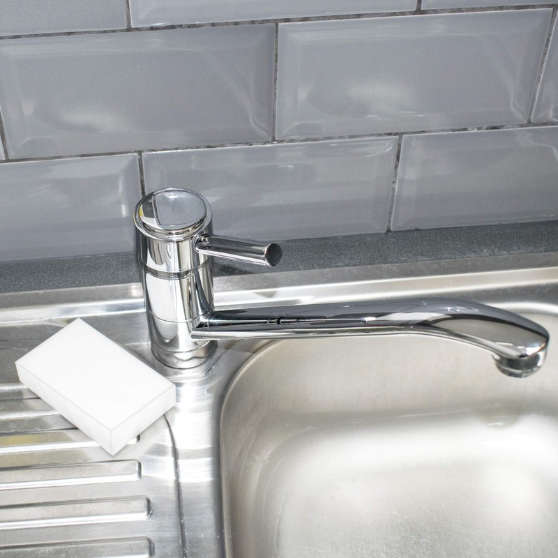 TRIXES 10 Stück Wunder-Reinigungsschwamm, Wunder-Schmutzradierer, Fleckenentferner-Pad, Eco, Weiß