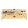 Vintage Metal Jewelry Box Rectangle Delicate Pattern Trinket Box with