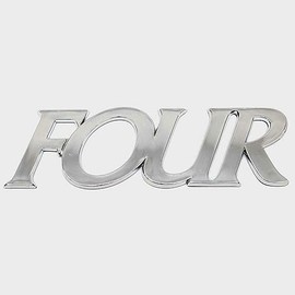 Four Winns Boat Raised Emblem Decal | Silver Plastic Mirror Sticker