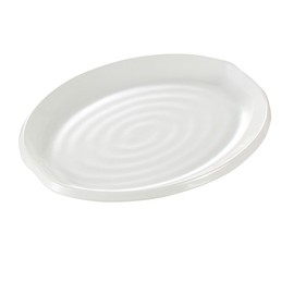 Yanco MD-210 Milando Oval Plate, 10" Length, 7.25" Width, Melamine, White Color, Pack of 24