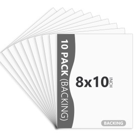 Somime 10-Pack White Uncut Picture Frame Backing Board,Acid Free 8x10 White Matte Picture Board for Photos