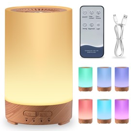 Difusor de Aceites Esenciales, Humidificador de Aire Silencioso, Mquina de Aromaterapia Ultrasnica de 7 Colores, 2 Modos de Temporizador, Control...  