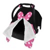Pink Black Bow Polka Dot Car Seat Canopy Cover, Universal