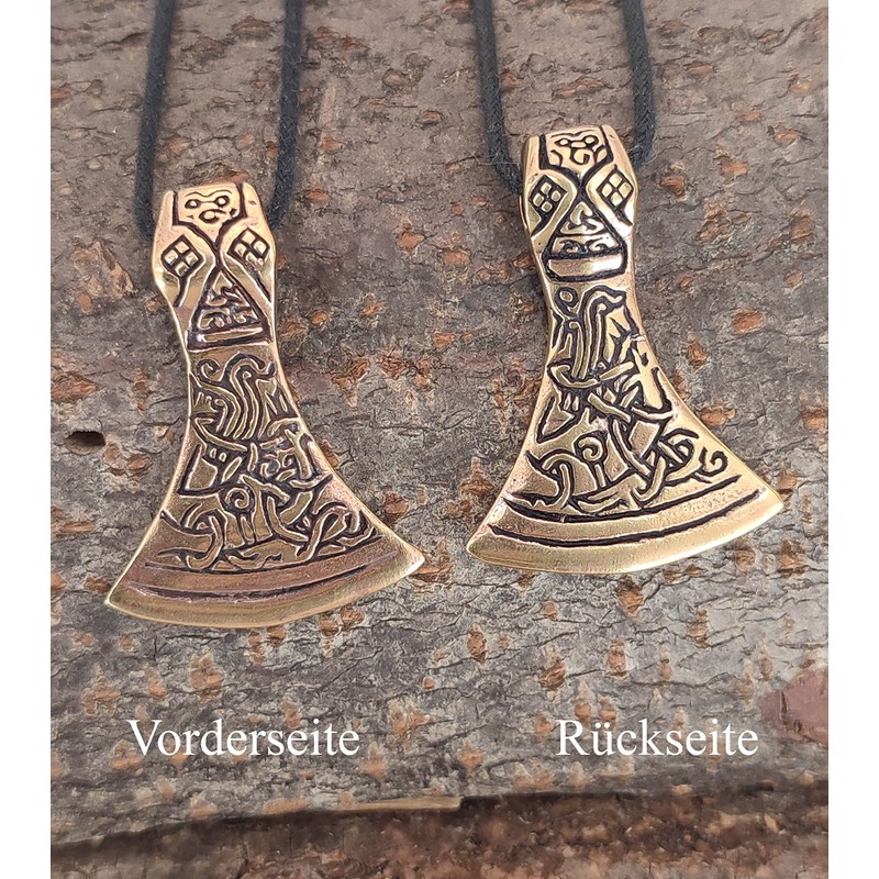 Kiss of Leather Solid Axe Pendant Bronze No. 36