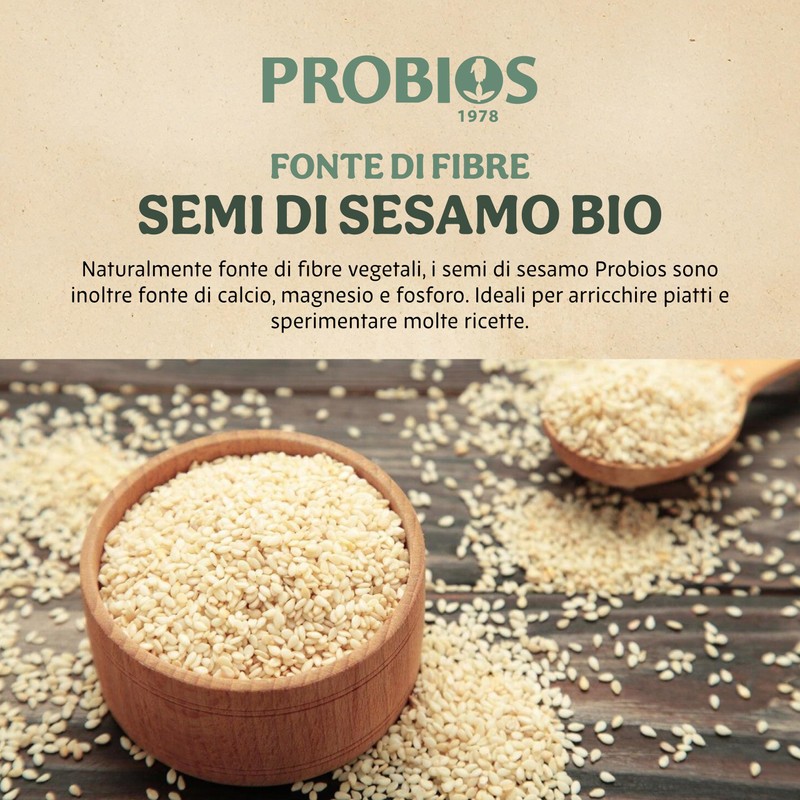 Probios Semi di sesamo biologici - Ricchi di fibre e
