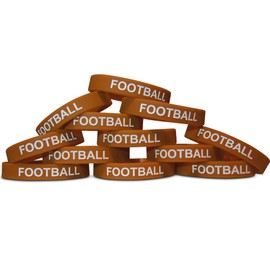Novel Merk 12-Piece Football Party Favor & School Carival Prize Sports Silicone Wristband Bracelet