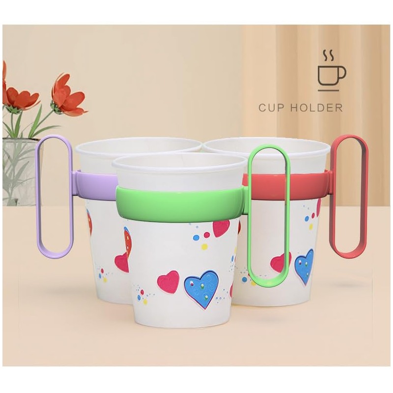 Hosoncovy 10 Pcs Cup Holders with Handle, Paper Cup Holder,