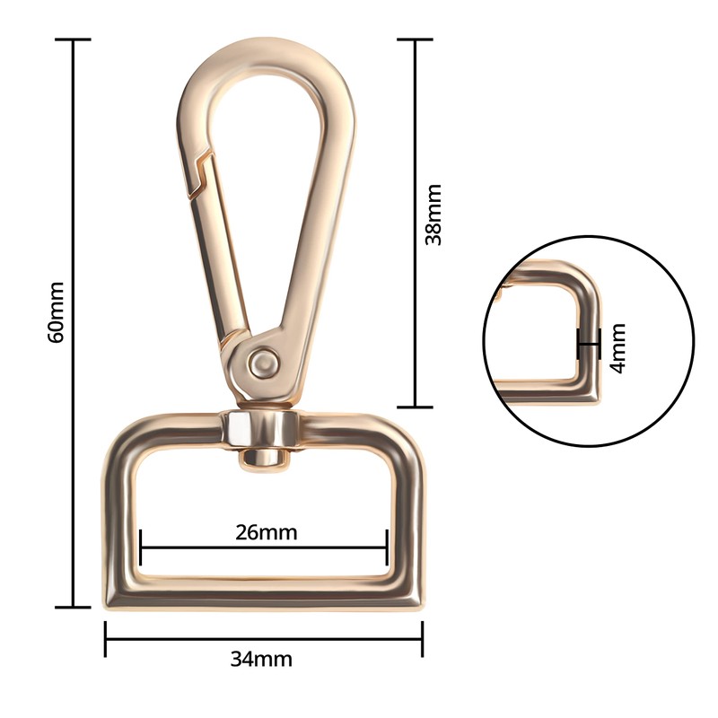 Belle Vous Various Metal Carabiner Key Ring Hooks with D